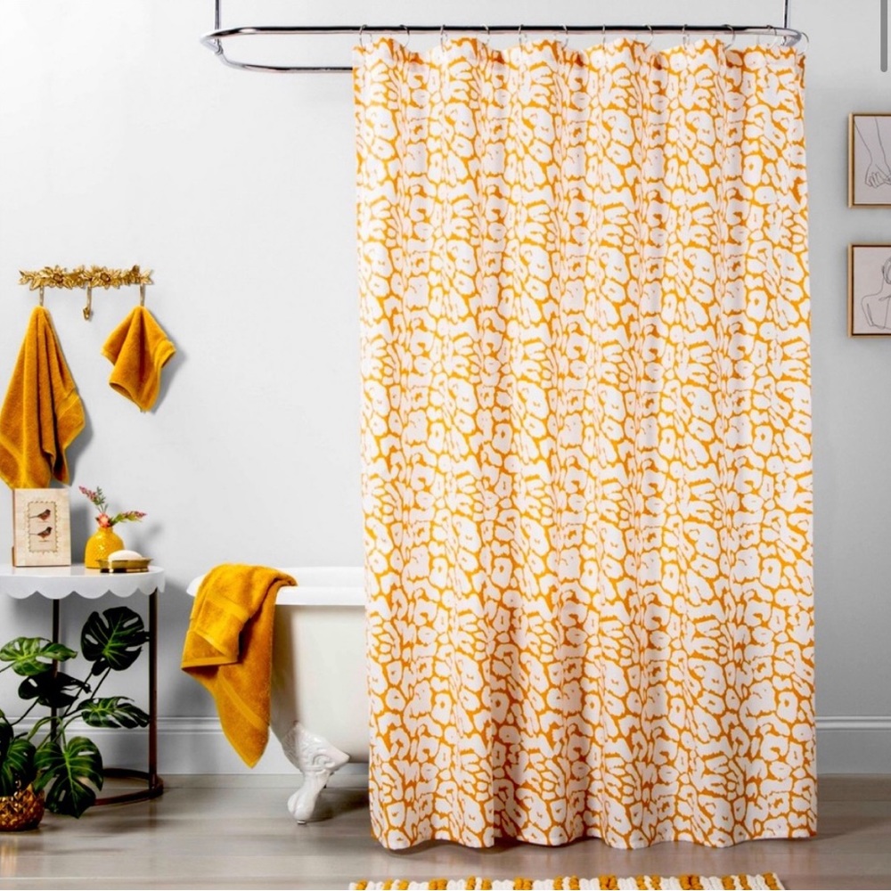 Opalhouse Target Leopard Cheetah Print Shower Curtain Yellow White